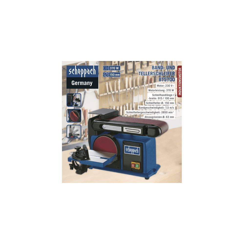 SCHEPPACH Band- und Tellerschleifer BTS800 230-240V 50Hz SCHEPPACH Band- und Tellerschleifer BTS800 230-240V 50Hz
