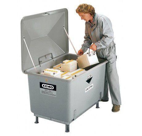 CEMO Altbatteriebehaelter aus GFK mit Deckel und Schloßhaken 400 Liter Produktbild CEMO Altbatteriebehaelter aus GFK mit Deckel und Schloßhaken 400 Liter