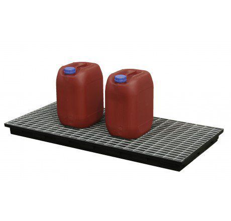 CEMO PE Auffangwanne 40L mit Stahlgitterrost Produktbild CEMO PE Auffangwanne 40L mit Stahlgitterrost