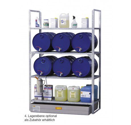 CEMO Fassregal Typ 540 mit GFK Auffangwanne und Fassauflagen Produktbild CEMO Fassregal Typ 540 mit GFK Auffangwanne und Fassauflagen