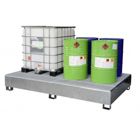 CEMO IBC Auffangwanne 2x100 Liter GS2a verzinkt Produktbild CEMO IBC Auffangwanne 2x100 Liter GS2a verzinkt