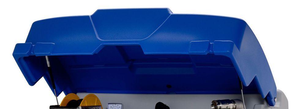 Cemo Klappdeckel blau mit Gasdruckfedern und Montagezubehör Produktbild Cemo Klappdeckel blau mit Gasdruckfedern und Montagezubehör