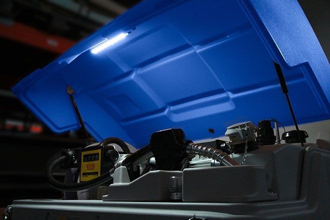 Cemo Klappdeckel blau mit Gasdruckfedern und Montagezubehör Produktbild Cemo Klappdeckel blau mit Gasdruckfedern und Montagezubehör