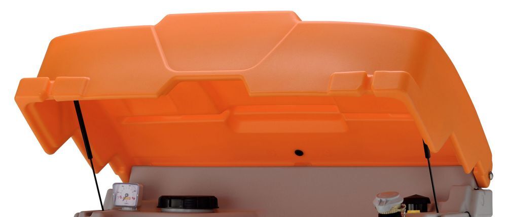 Cemo Klappdeckel orange mit Gasdruckfeder Produktbild Cemo Klappdeckel orange mit Gasdruckfeder