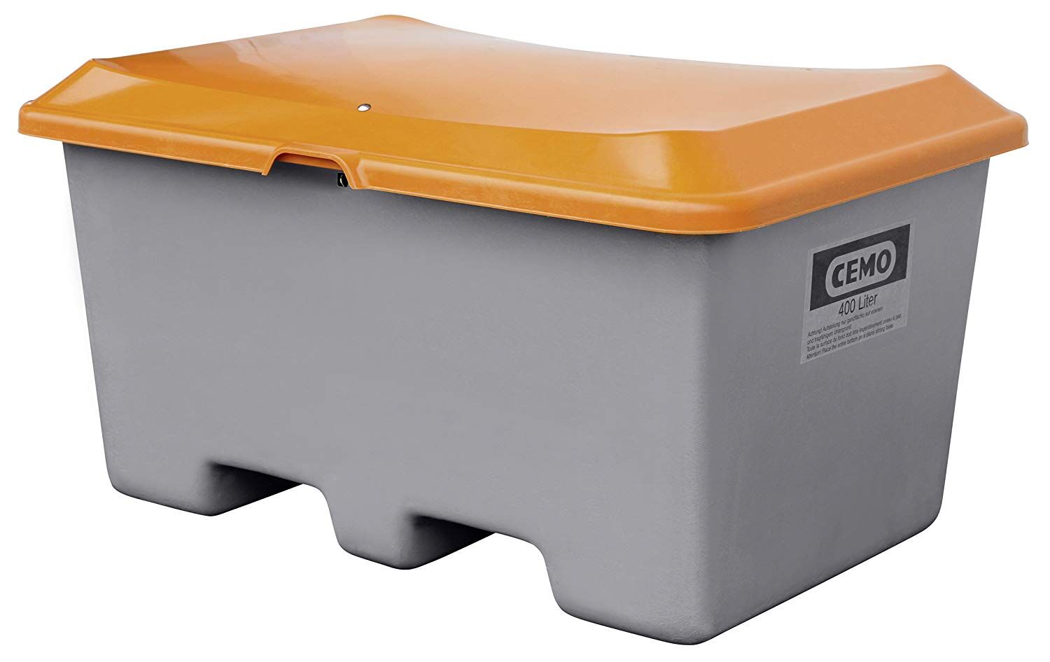 Cemo Streugutbehälter grau orange Plus3 400 l mit Staplertaschen Produktbild Cemo Streugutbehälter grau orange Plus3 400 l mit Staplertaschen