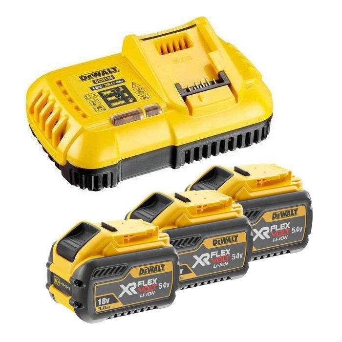 DeWalt XR Flexvolt Akku Starter-Kit mit DCB 118 und 3 x DCB 547 (mit 162 Wh) Produktbild DeWalt XR Flexvolt Akku Starter-Kit mit DCB 118 und 3 x DCB 547 (mit 162 Wh)