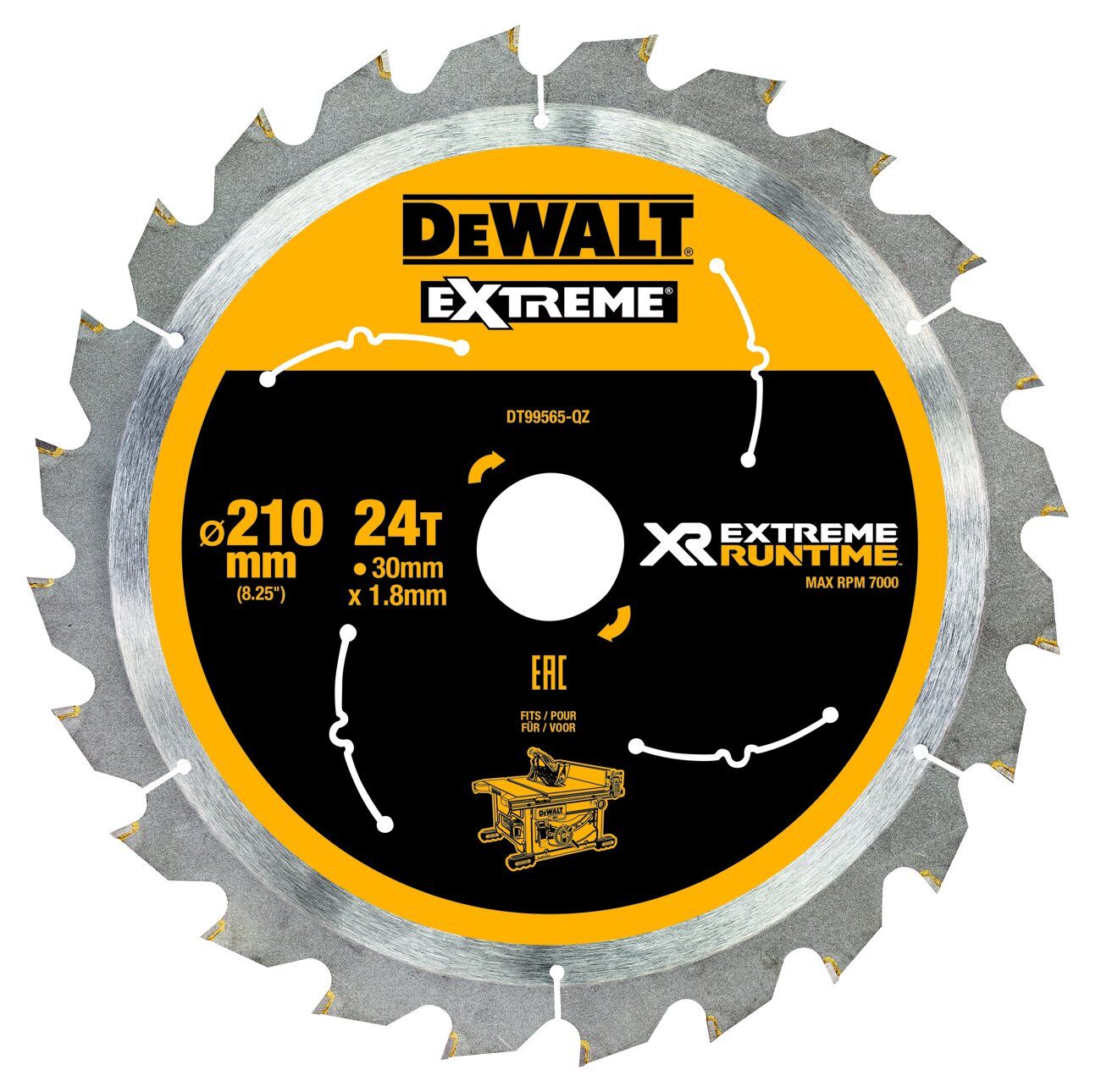 DeWALT Kreissägeblatt XR Extreme Runtime stat. 210/30mm 24WZ/FZ Produktbild DeWALT Kreissägeblatt XR Extreme Runtime stat. 210/30mm 24WZ/FZ