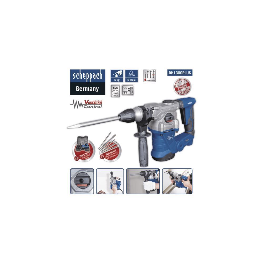 SCHEPPACH Bohrhammer DH1300Plus mit SDS-Plus Aufnahme Produktbild SCHEPPACH Bohrhammer DH1300Plus mit SDS-Plus Aufnahme bild 8