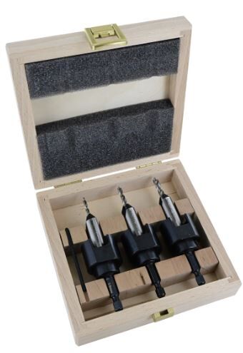 Famag Bohrer Senker Satz mit Tiefenanschlag 4 teilig im Holzkasten Produktbild Famag Bohrer Senker Satz mit Tiefenanschlag 4 teilig im Holzkasten