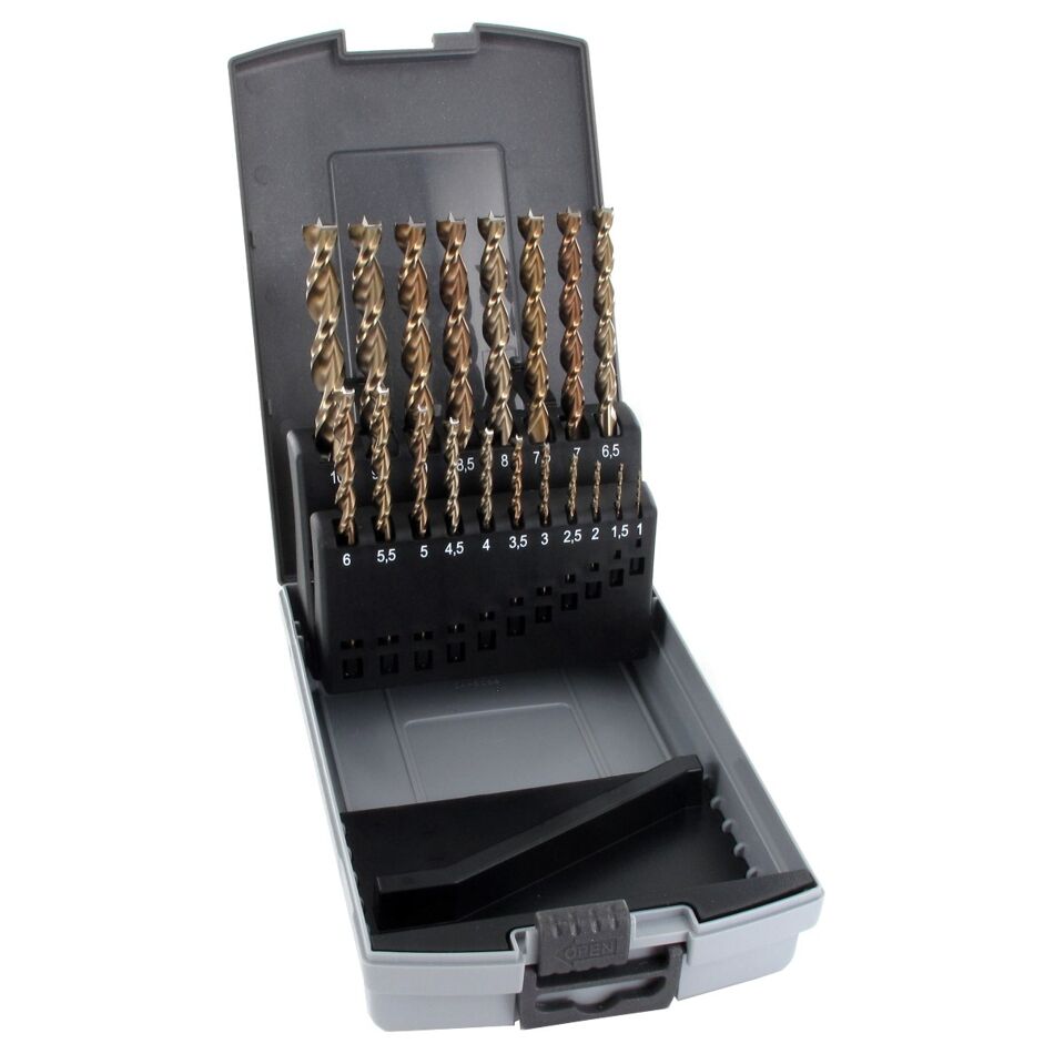 FAMAG Premium Holzspiralbohrer HSS-G Satz 19-teilig in Kunstoff-Kassette Produktbild FAMAG Premium Holzspiralbohrer HSS-G Satz 19-teilig in Kunstoff-Kassette