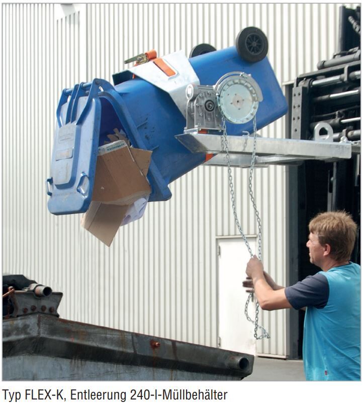 Bauer Fasskippe FLEX-K Kippvorgang mit Kette Tragkraft 300kg verzinkt Produktbild Bauer Fasskippe FLEX-K Kippvorgang mit Kette Tragkraft 300kg verzinkt bild 2