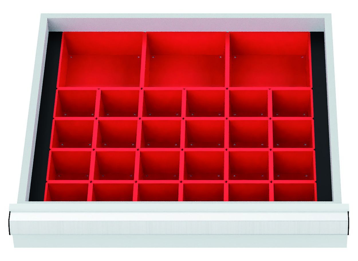 Forum Kleinteilekästen FS6 100mm 27 Kästen für Schubladen Innenmaß 540x450 mm Produktbild Forum Kleinteilekästen FS6 100mm 27 Kästen für Schubladen Innenmaß 540x450 mm