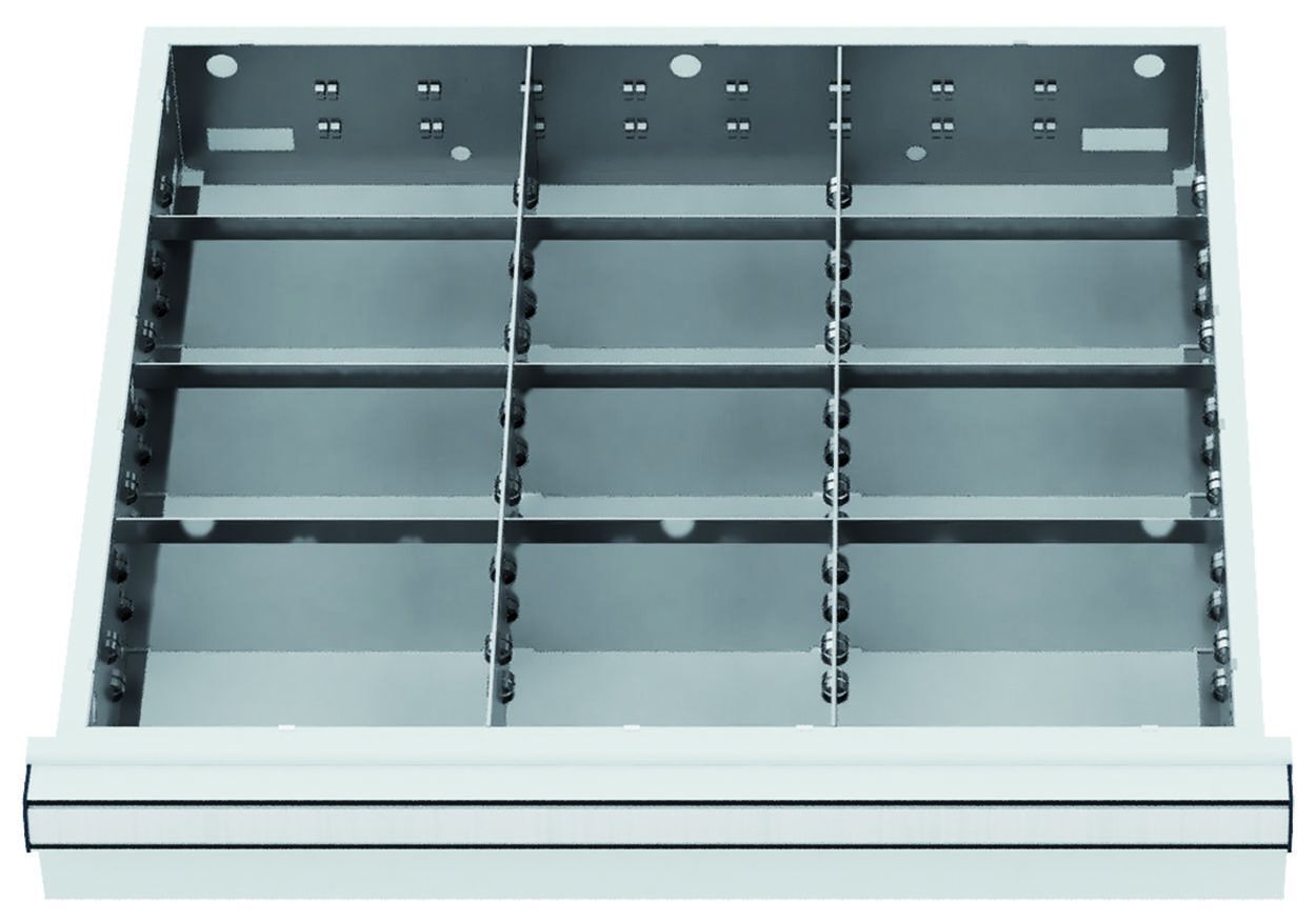 Forum Metalleinteilungen FS6 100/125mm 12 Fächer für Schubladen Innenmaß 540x450 mm Produktbild Forum Metalleinteilungen FS6 100/125mm 12 Fächer für Schubladen Innenmaß 540x450 mm