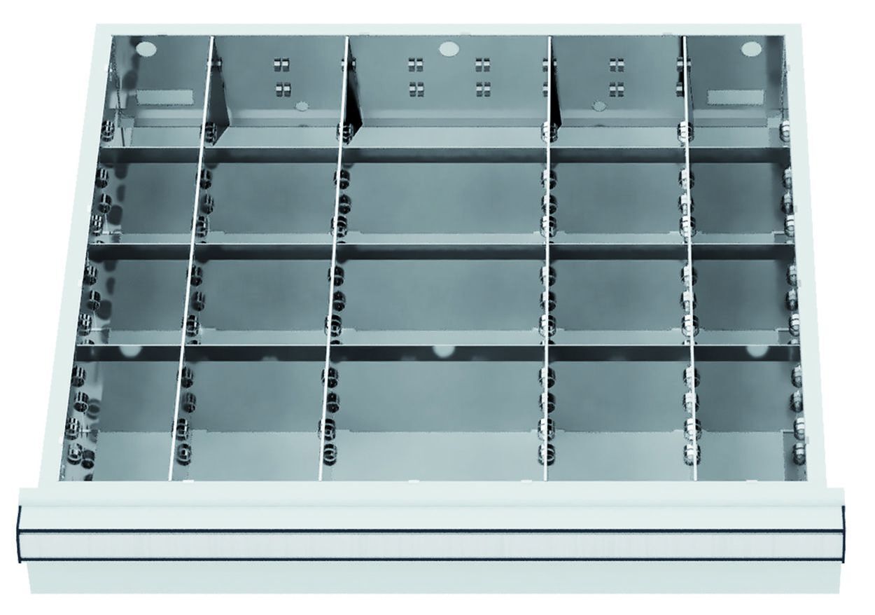 Forum Metalleinteilungen FS6 100/125mm 20 Fächer für Schubladen Produktbild Forum Metalleinteilungen FS6 100/125mm 20 Fächer für Schubladen