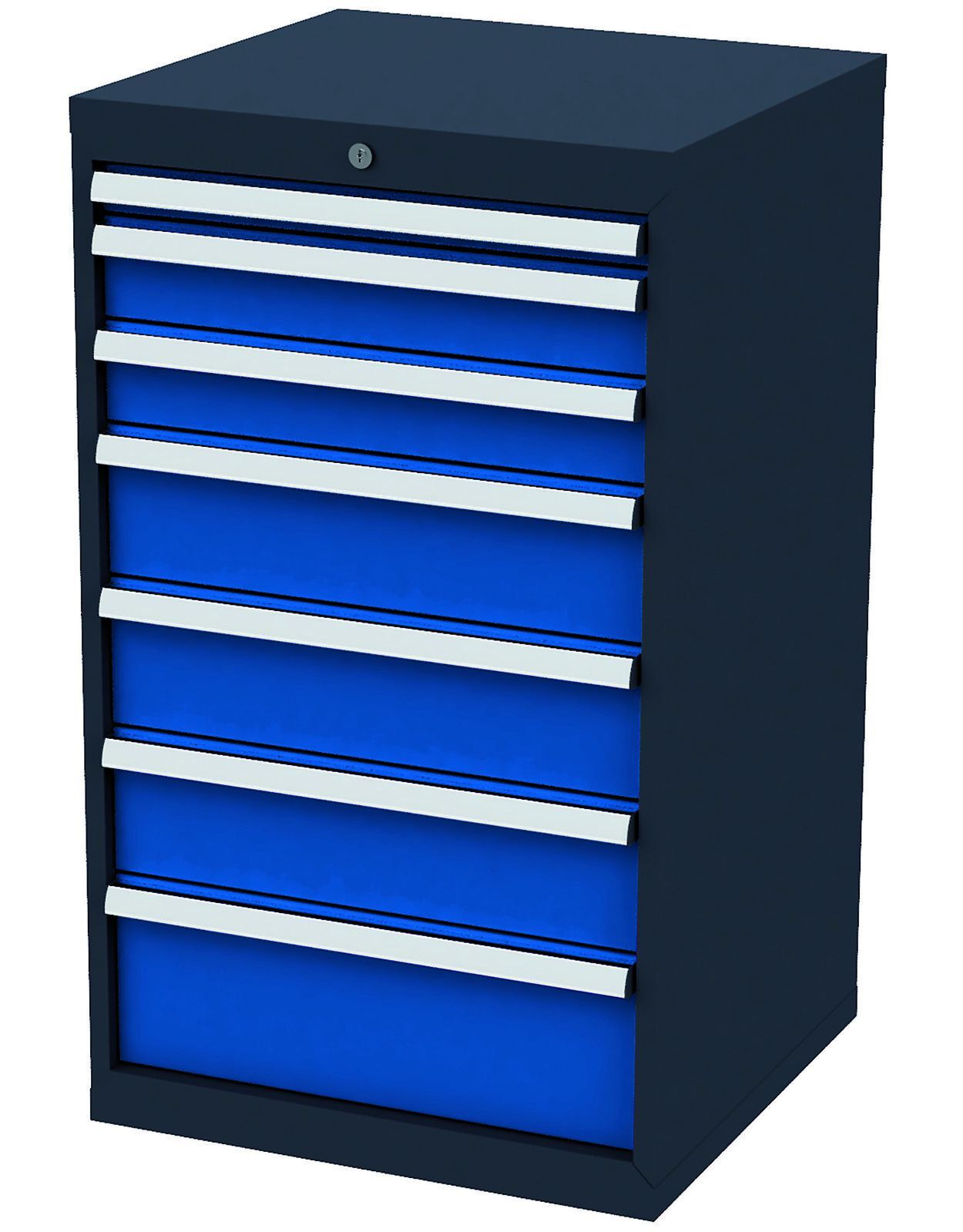 Forum Schubladenschrank RAL 7016 / 5010 7 Schubladen Höhe 1020 mm Produktbild Forum Schubladenschrank RAL 7016 / 5010 7 Schubladen Höhe 1020 mm