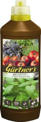 Gärtner`s Bio Dünger für Kräuter + Tomaten, 1 l Produktbild Gärtner`s Bio Dünger für Kräuter + Tomaten, 1 l