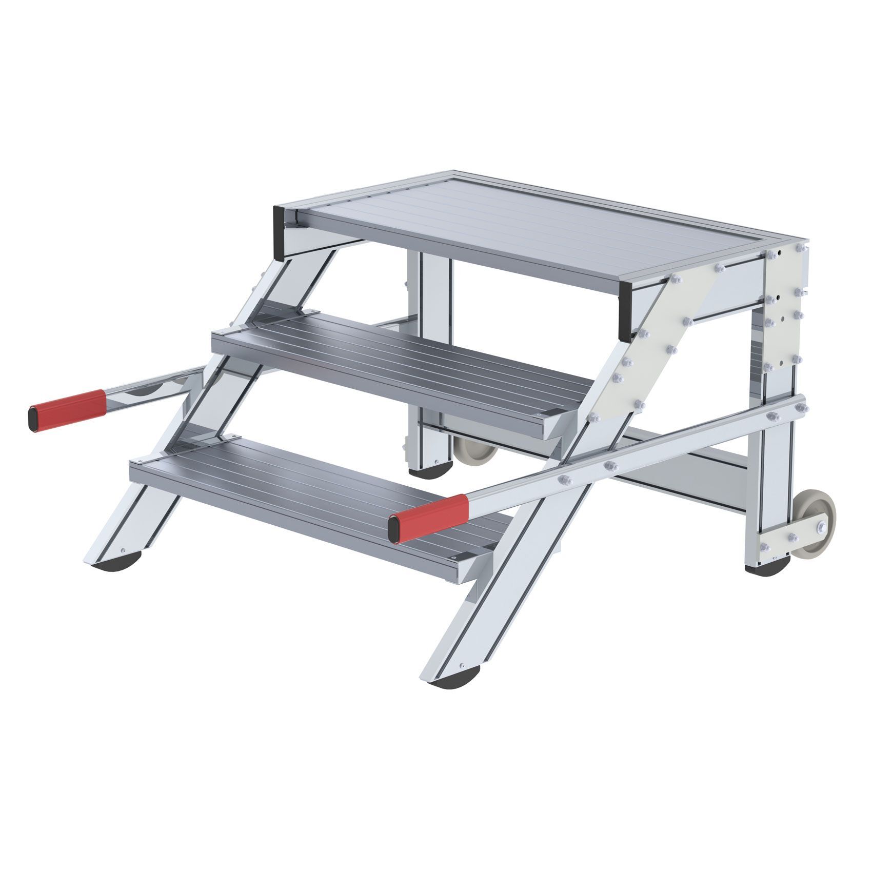 Günzburger Aluminium Arbeitspodest fahrbar mit 3 Stufen 800 mm breit Produktbild Günzburger Aluminium Arbeitspodest fahrbar mit 3 Stufen 800 mm breit