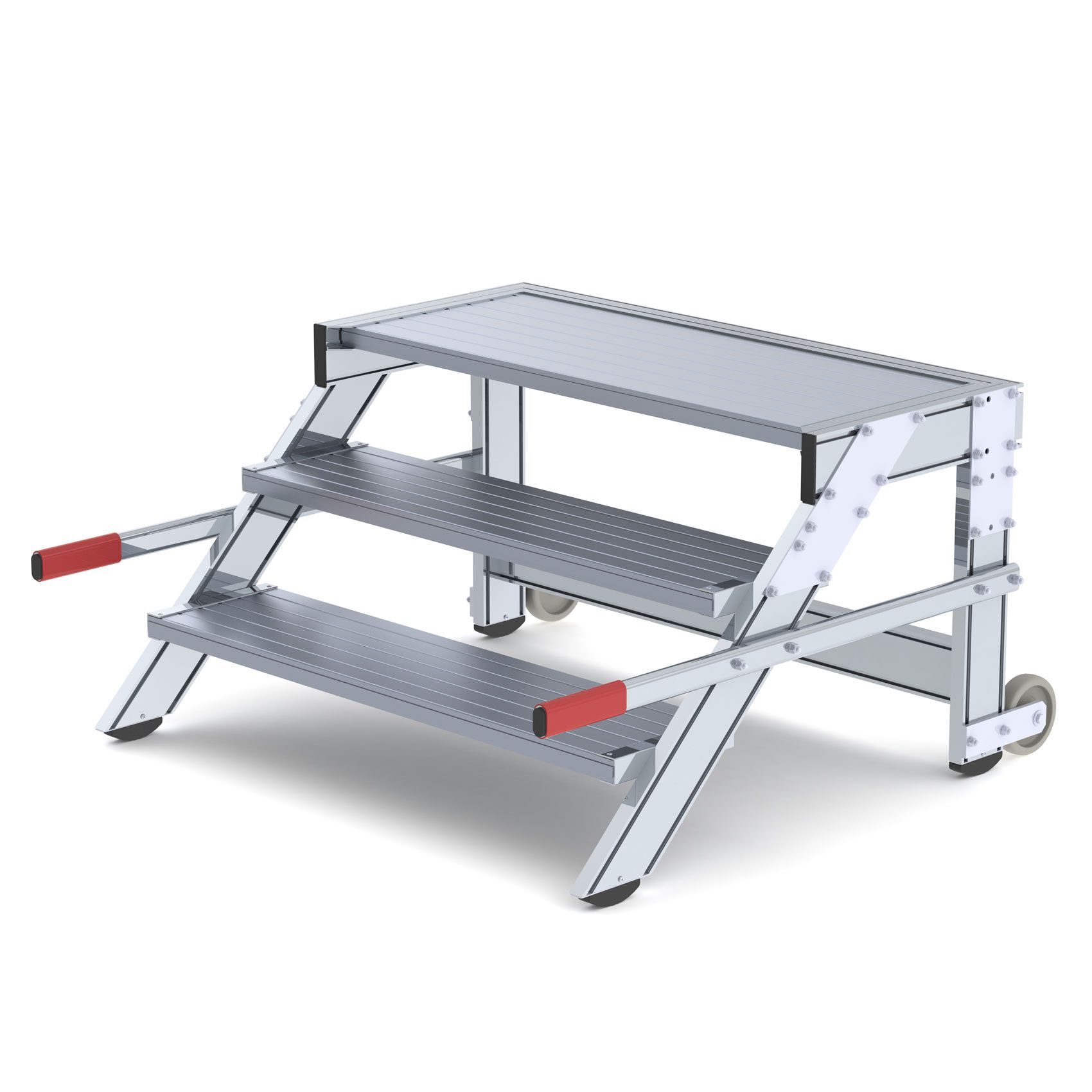 Günzburger Aluminium Arbeitspodest fahrbar mit 3 Stufen 1000 mm breit Produktbild Günzburger Aluminium Arbeitspodest fahrbar mit 3 Stufen 1000 mm breit