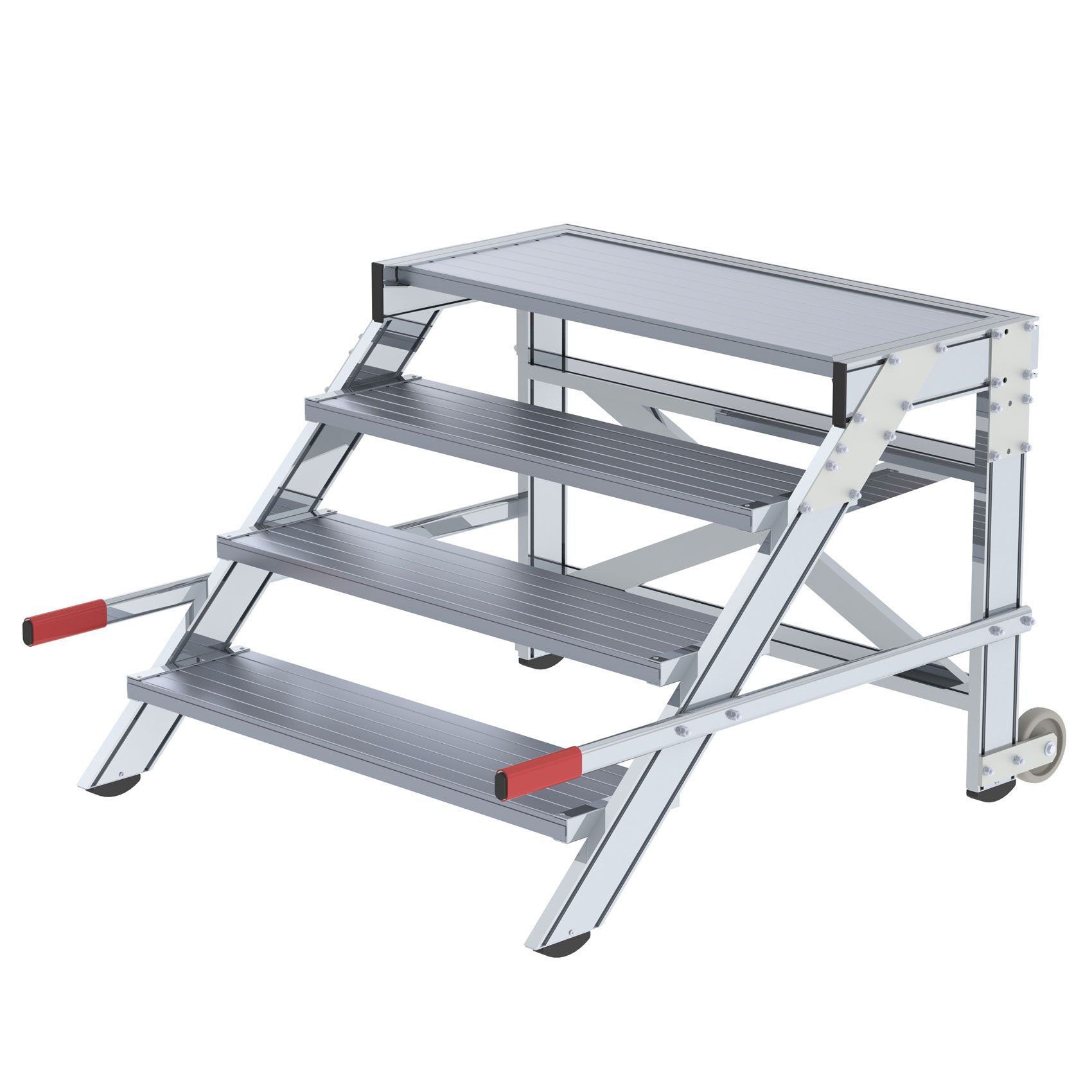 Günzburger Aluminium Arbeitspodest fahrbar mit 4 Stufen 1000 mm breit Produktbild Günzburger Aluminium Arbeitspodest fahrbar mit 4 Stufen 1000 mm breit