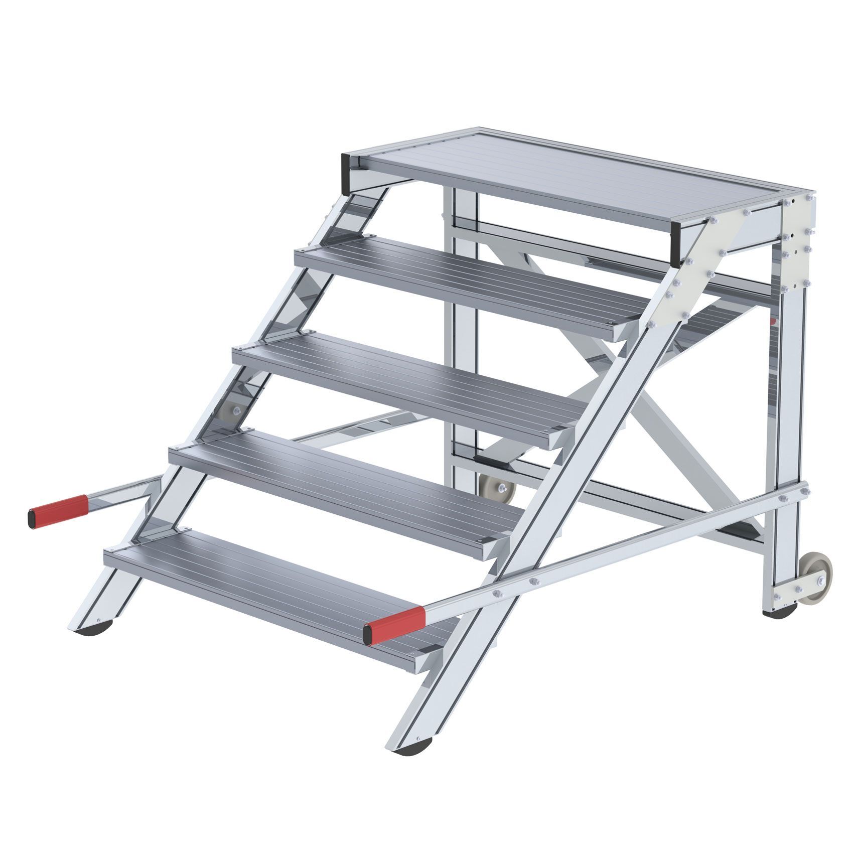 Günzburger Aluminium Arbeitspodest fahrbar 1000 mm breit mit 5 Stufen Produktbild Günzburger Aluminium Arbeitspodest fahrbar 1000 mm breit mit 5 Stufen