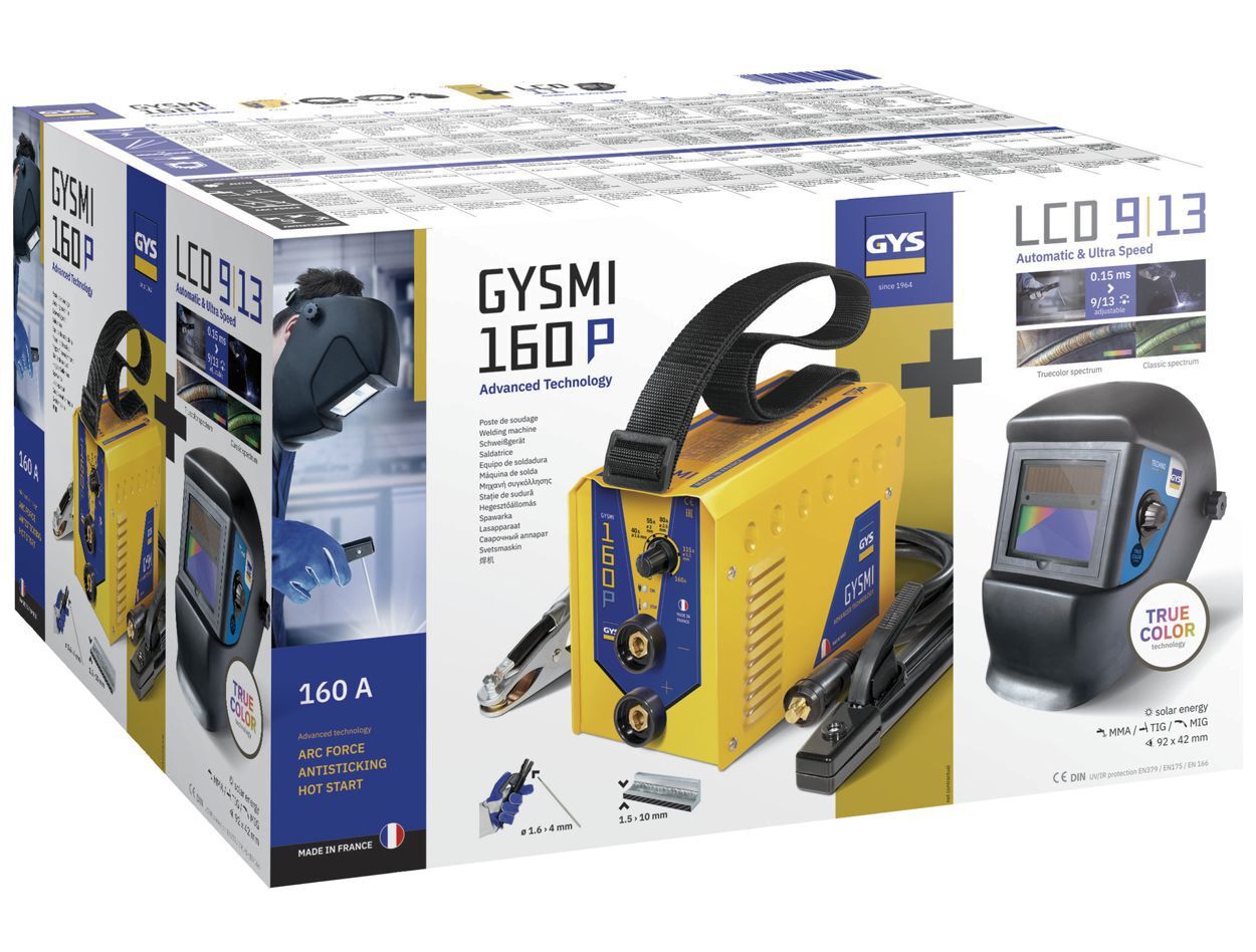 GYS GYSMI 160P Mikorprozessorgesteurtes Elektroden-Schweißgerät inkl. Schweißhelm Produktbild GYS GYSMI 160P Mikorprozessorgesteurtes Elektroden-Schweißgerät inkl. Schweißhelm