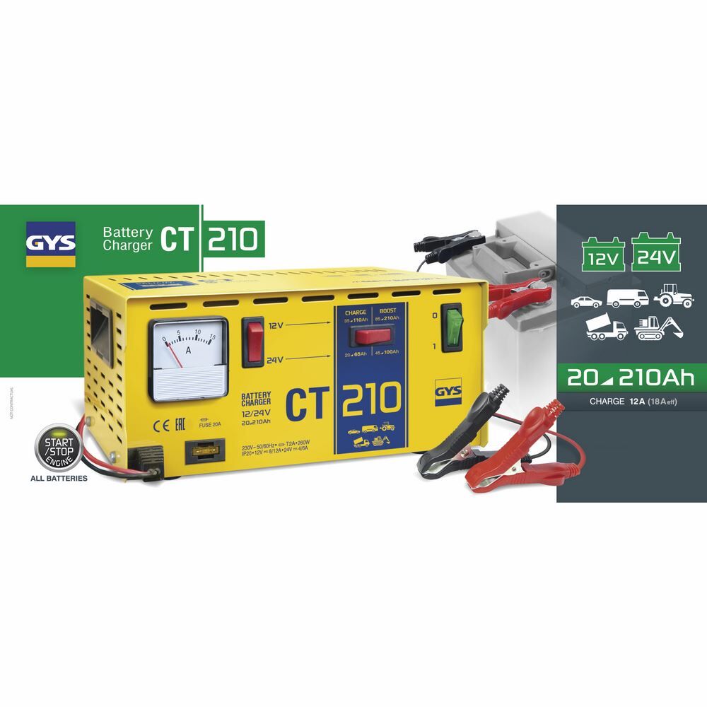 Gys CT 210 Ladegerät Batterieladegerät 12V 24V Produktbild Gys CT 210 Ladegerät Batterieladegerät 12V 24V bild 2