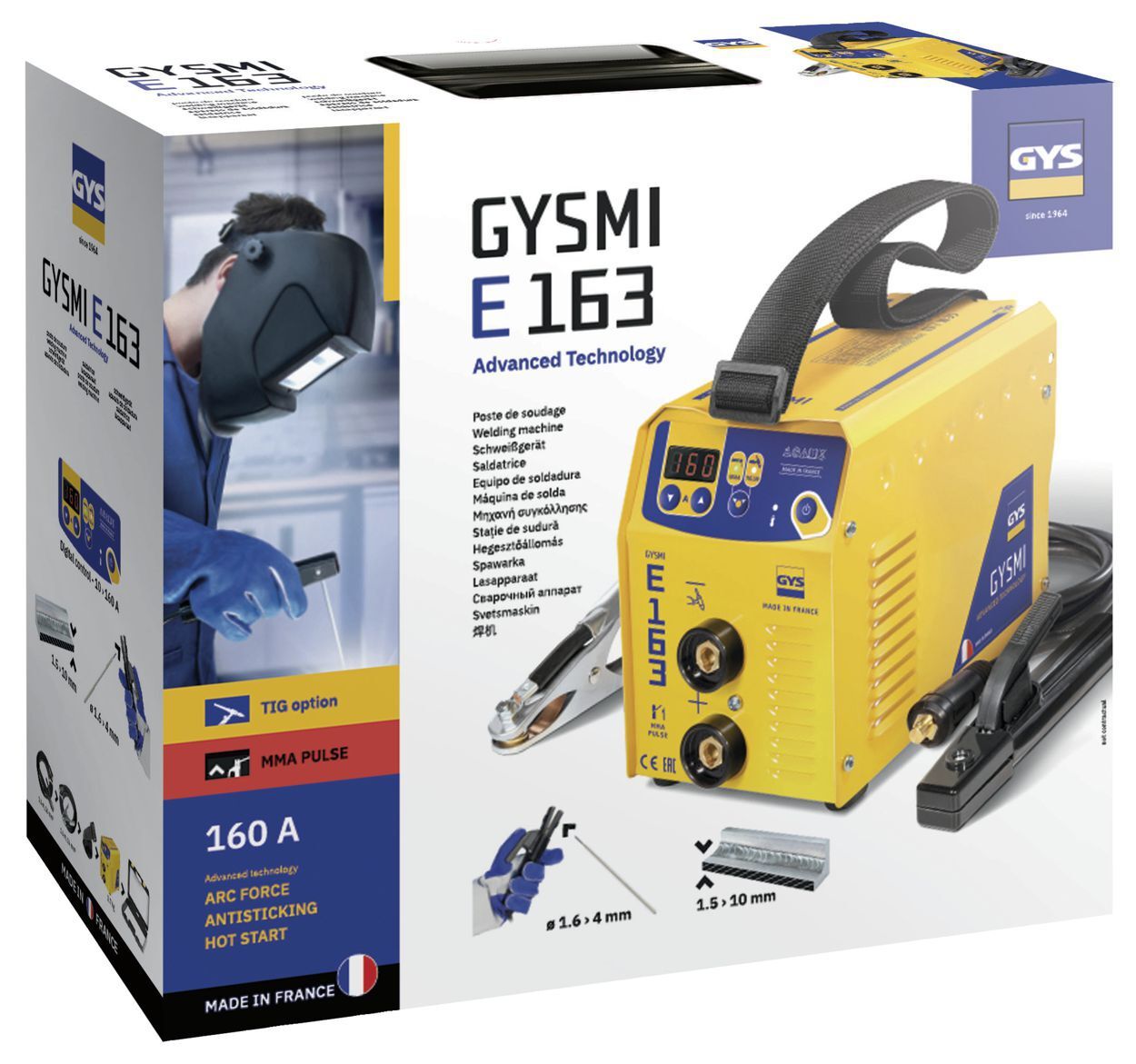 Gys MMA Inverter einphasig GYSMI E163 Hartschalenkoffer Produktbild Gys MMA Inverter einphasig GYSMI E163 Hartschalenkoffer