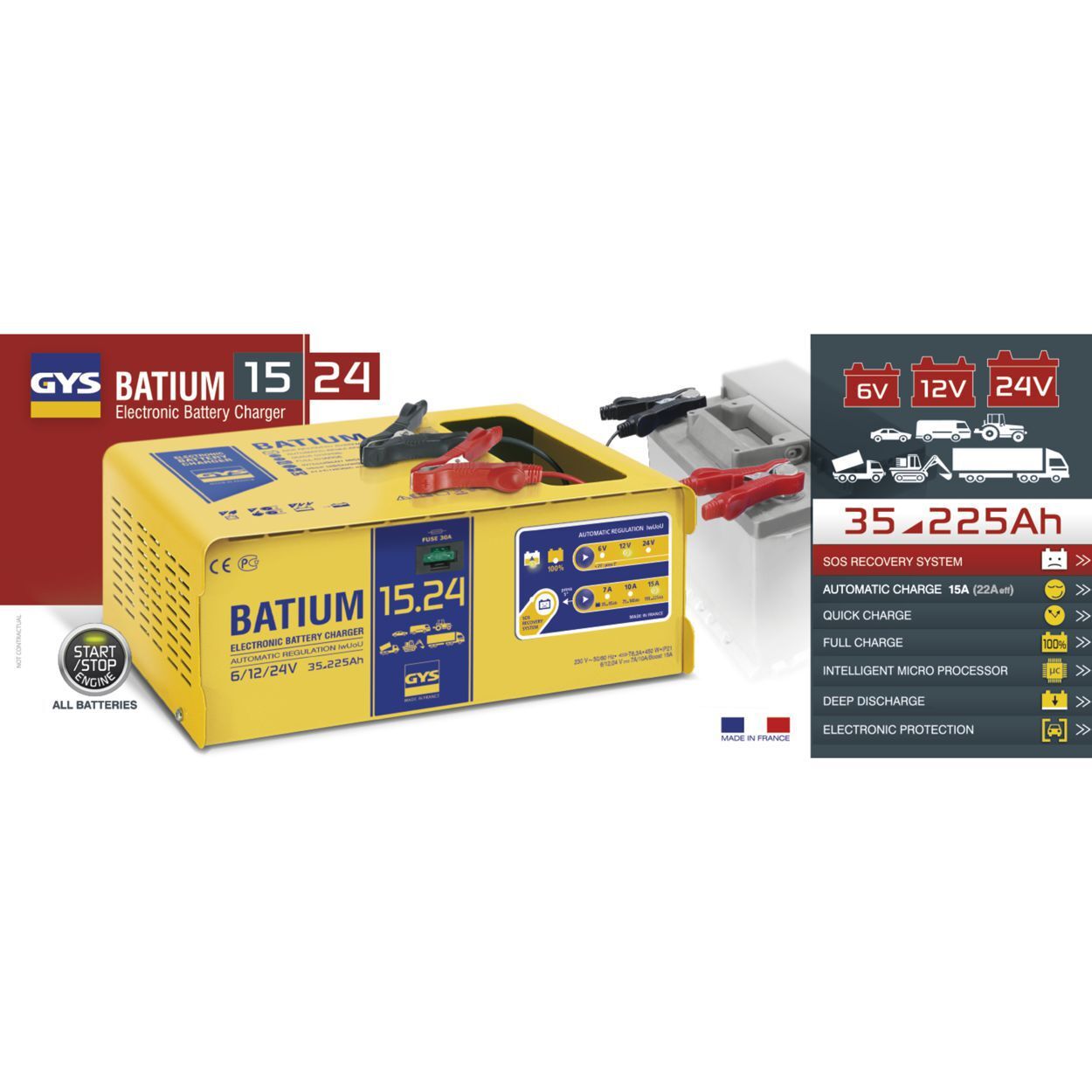 Batterieladegerät Gys BATIUM 15-24 Produktbild Batterieladegerät Gys BATIUM 15-24
