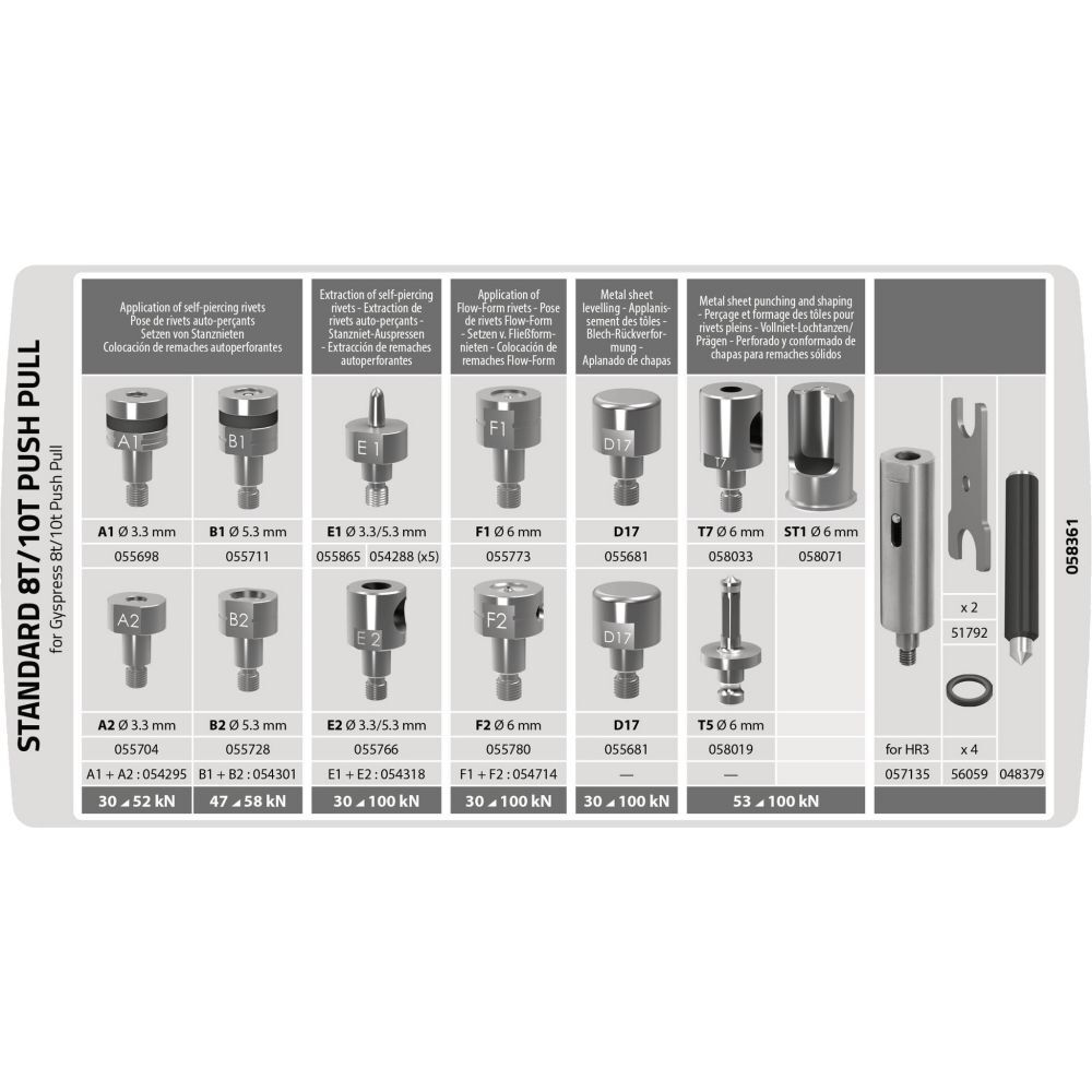 Gys Matrizen Set Standard für Stanznietgerät 8T PUSH-PULL Produktbild Gys Matrizen Set Standard für Stanznietgerät 8T PUSH-PULL bild 2