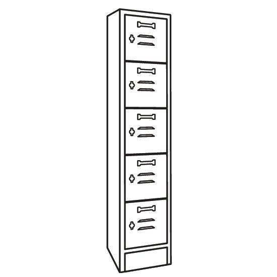 Hartnagel Fächerschrank 1 Säule, 5 Fächer BxTxH 35x50x180 cm - Skizze Produktbild Hartnagel Fächerschrank 1 Säule, 5 Fächer BxTxH 35x50x180 cm - Skizze bild 2