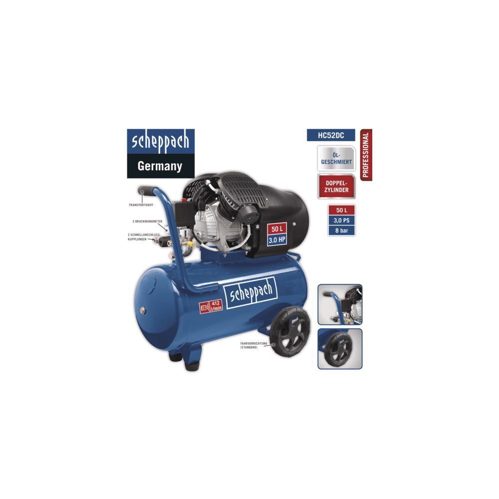SCHEPPACH Kompressor HC52DC 230V 50Hz 2200W 50L SCHEPPACH Kompressor HC52DC 230V 50Hz 2200W 50L
