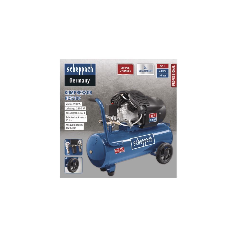 SCHEPPACH Kompressor HC53DC 230V 50Hz 2200W 50L Produktbild SCHEPPACH Kompressor HC53DC 230V 50Hz 2200W 50L bild 5