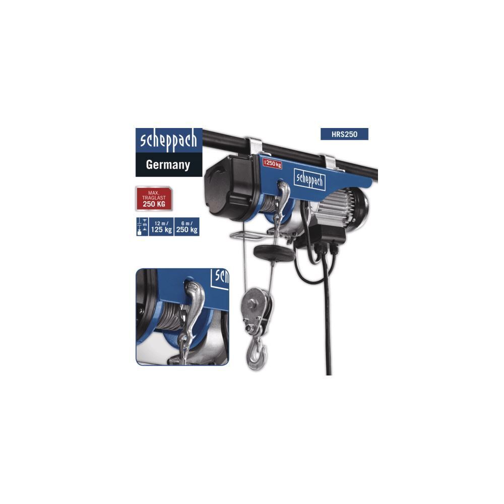 SCHEPPACH elektrischer Seilzug HRS250 220-240V 50Hz 530W 250kg SCHEPPACH elektrischer Seilzug HRS250 220-240V 50Hz 530W 250kg