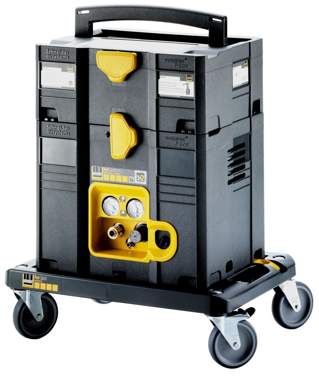 Schneider Druckluft Kompressor SysMaster Set SYM 150 AP-RB-DLS mit Ausblaspistole AP-Vario-P + Schla Produktbild Schneider Druckluft Kompressor SysMaster Set SYM 150 AP-RB-DLS mit Ausblaspistole AP-Vario-P + Schla