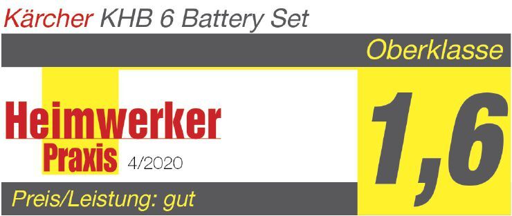 Kärcher KHB 6 Battery Set Akku Mitteldruck Reiniger Auszeichnung Heimwerker Praxis Kärcher KHB 6 Battery Set Akku Mitteldruck Reiniger Auszeichnung Heimwerker Praxis