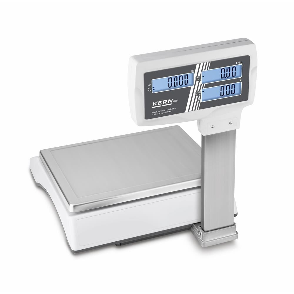 KERN Preisrechnende Ladenwaage RIB30K-2M Max 15kg/30kg Ablesbarkeit 0,005kg/0,01kg Produktbild KERN Preisrechnende Ladenwaage RIB30K-2M Max 15kg/30kg Ablesbarkeit 0,005kg/0,01kg bild 2