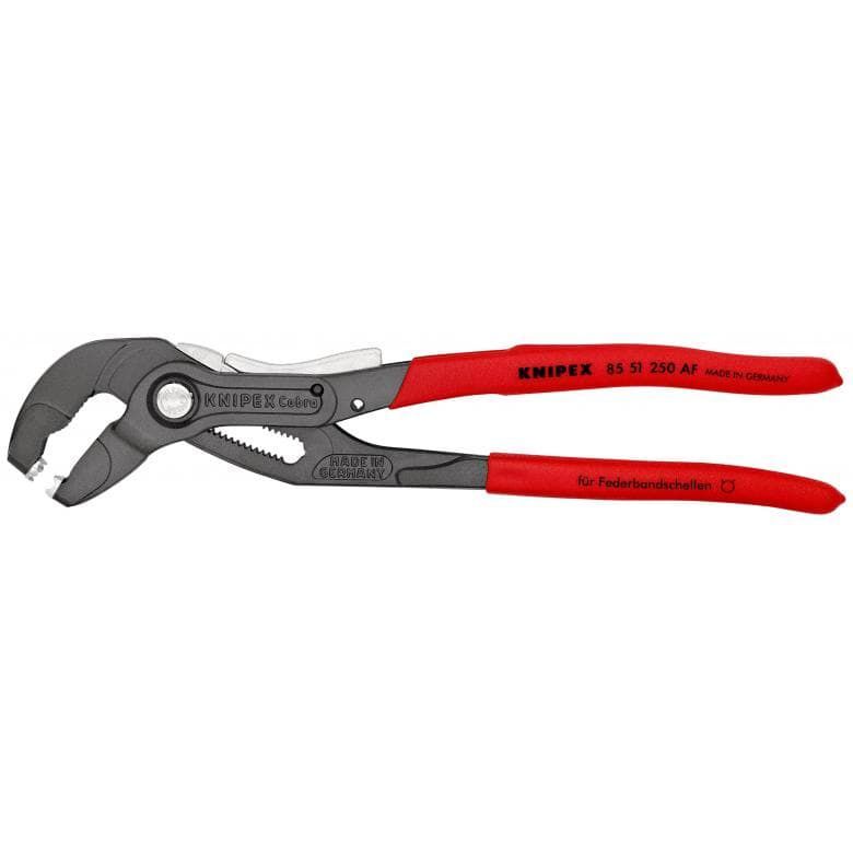 Knipex Federbandschellenzange 250mm mit Feststeller - Details Knipex Federbandschellenzange 250mm mit Feststeller - Details