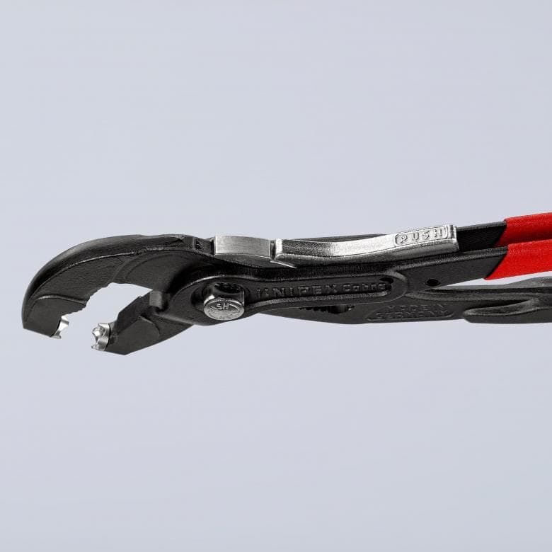 Knipex Federbandschellenzange 250mm mit Feststeller - Details Knipex Federbandschellenzange 250mm mit Feststeller - Details