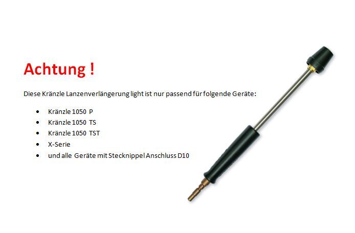 Kränzle Lanzenverlängerung light 400 mm für Hochdruckreiniger K1050 Kränzle Lanzenverlängerung light 400 mm für Hochdruckreiniger K1050