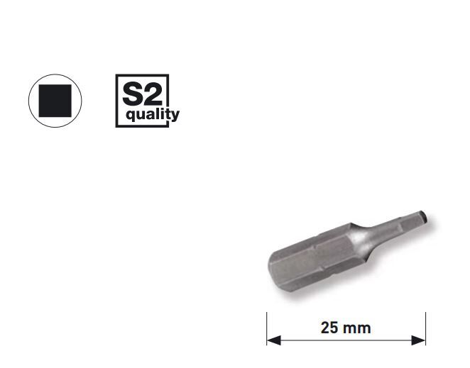 KRAFTWERK 1/4" Vierkant-Bit 25 mm R2, 5Stk Produktbild KRAFTWERK 1/4" Vierkant-Bit 25 mm R2, 5Stk