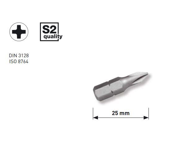 KRAFTWERK 1/4" Phillips bit 25 mm Nr. 3, 5Stk Produktbild KRAFTWERK 1/4" Phillips bit 25 mm Nr. 3, 5Stk