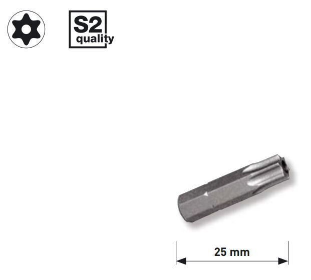 KRAFTWERK 1/4" TX-Bit 25 mm T20 mit Bohrung, 5Stk Details Produktbild KRAFTWERK 1/4" TX-Bit 25 mm T20 mit Bohrung, 5Stk Details bild 2