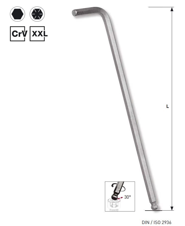 Kraftwerk Kugelkopf 4 mm langer Innensechskantschlüssel Produktbild Kraftwerk Kugelkopf 4 mm langer Innensechskantschlüssel