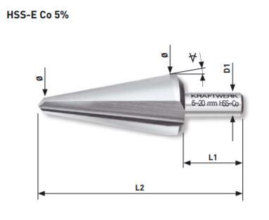 KRAFTWERK Blechschälbohrer HSS-E Co5 16-30.5 mm Produktbild KRAFTWERK Blechschälbohrer HSS-E Co5 16-30.5 mm bild 2