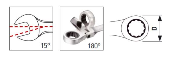 Kraftwerk Gelenk Ratschenschlüssel 13 mm CLICKRAFT flexibel Produktbild Kraftwerk Gelenk Ratschenschlüssel 13 mm CLICKRAFT flexibel bild 2