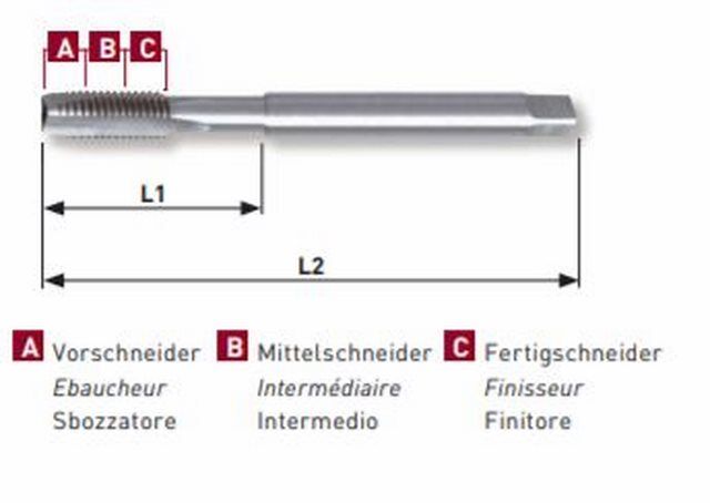 KRAFTWERK Einschnitt Gewindebohrer lang DIN371 M10 Produktbild KRAFTWERK Einschnitt Gewindebohrer lang DIN371 M10 bild 2