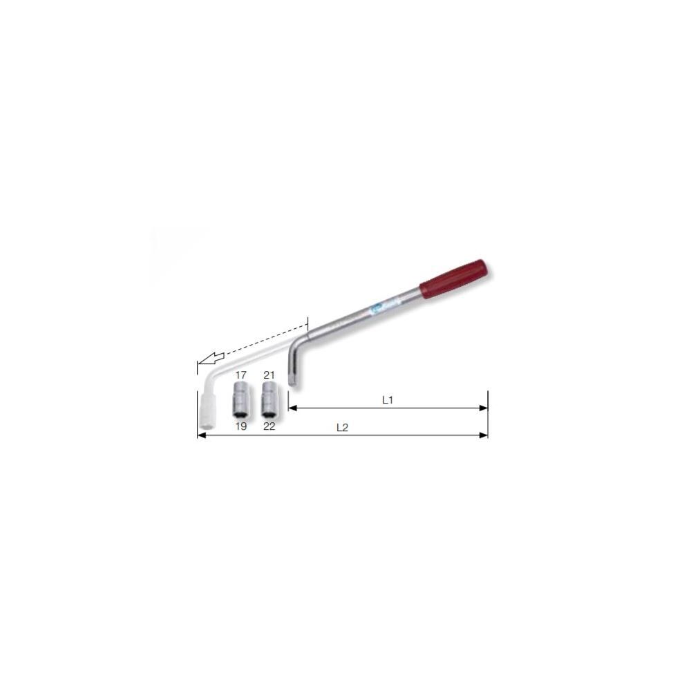 KRAFTWERK Radhebel mit 2 Nüssen 17x19/21x22 mm Produktbild KRAFTWERK Radhebel mit 2 Nüssen 17x19/21x22 mm bild 2