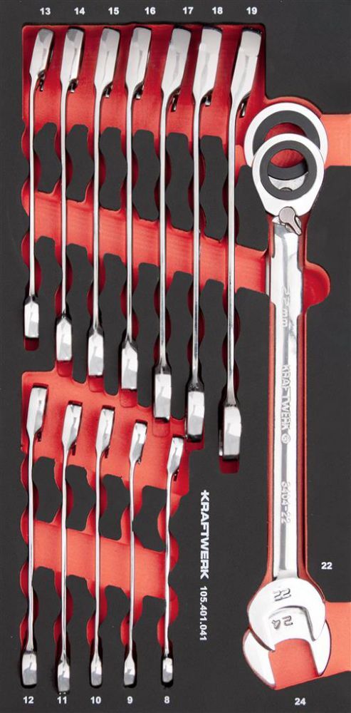 Kraftwerk PRO LINE EVA3 Ratschen Ringmaulschlüssel 14 teilig Kraftwerk PRO LINE EVA3 Ratschen Ringmaulschlüssel 14 teilig