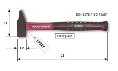 KRAFTWERK Schlosserhammer französische Form 630 g Produktbild KRAFTWERK Schlosserhammer französische Form 630 g
