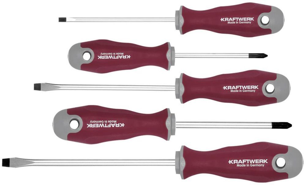 Kraftwerk Schraubendrehersatz für Schlitz und PH 5 teilig Produktbild Kraftwerk Schraubendrehersatz für Schlitz und PH 5 teilig